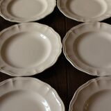 Lot 8 flat plates unbleached earthenware Sarreguemines