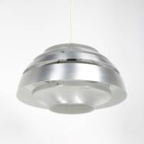 Vintage pendant light with brushed aluminum slats, 1970s