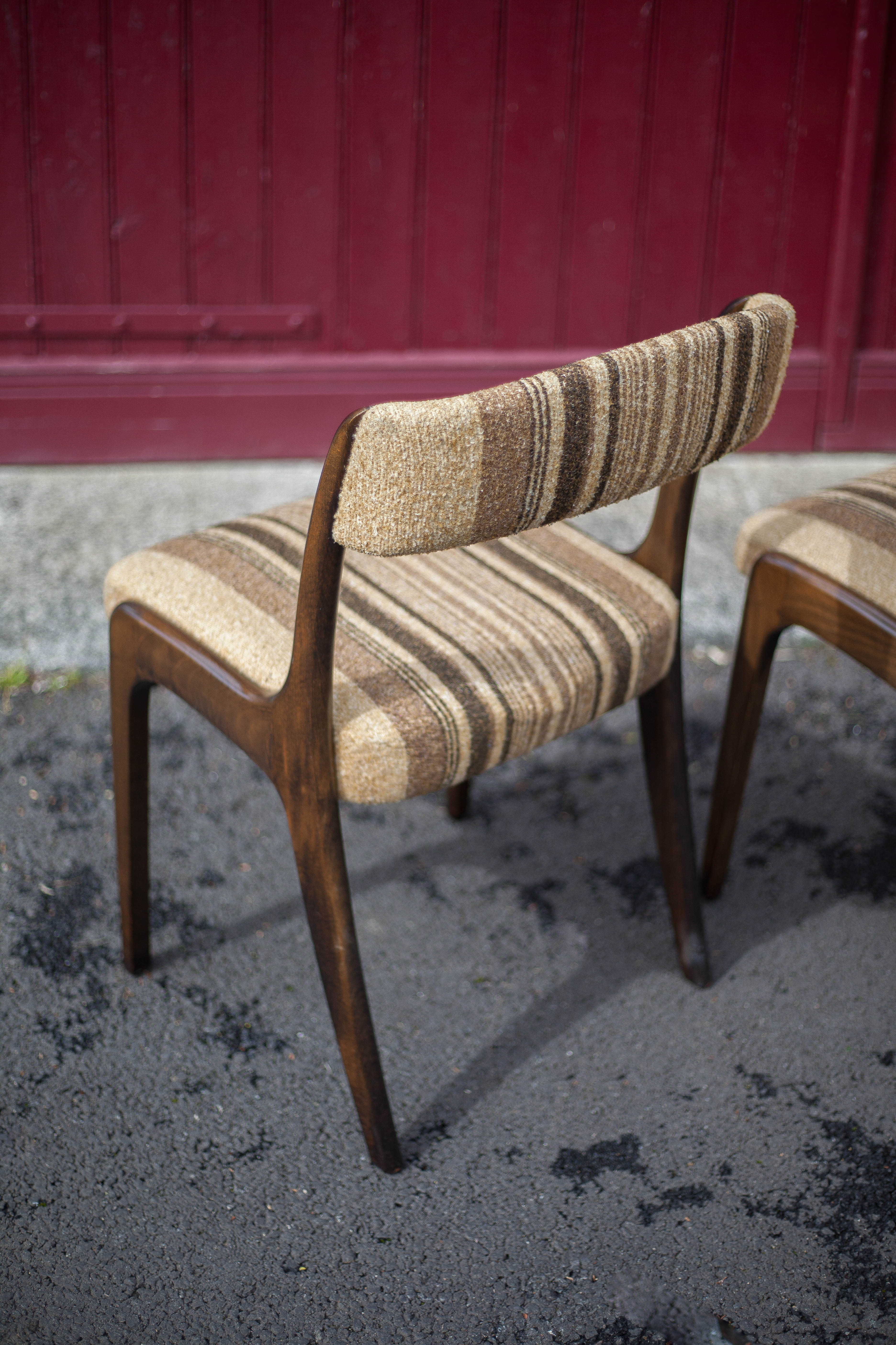 Set of 6 vintage chairs Self n14 solid wood 1960