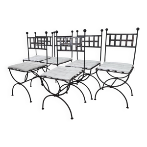lot de 6 chaises en fer