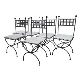 Lot de 6 chaises en fer forgé