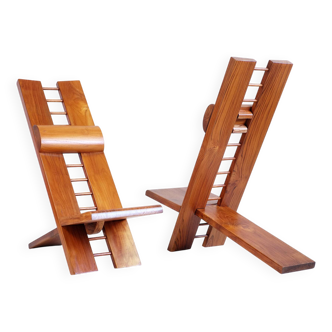 Paire de fauteuils Africa Marcel Ramond France 1970