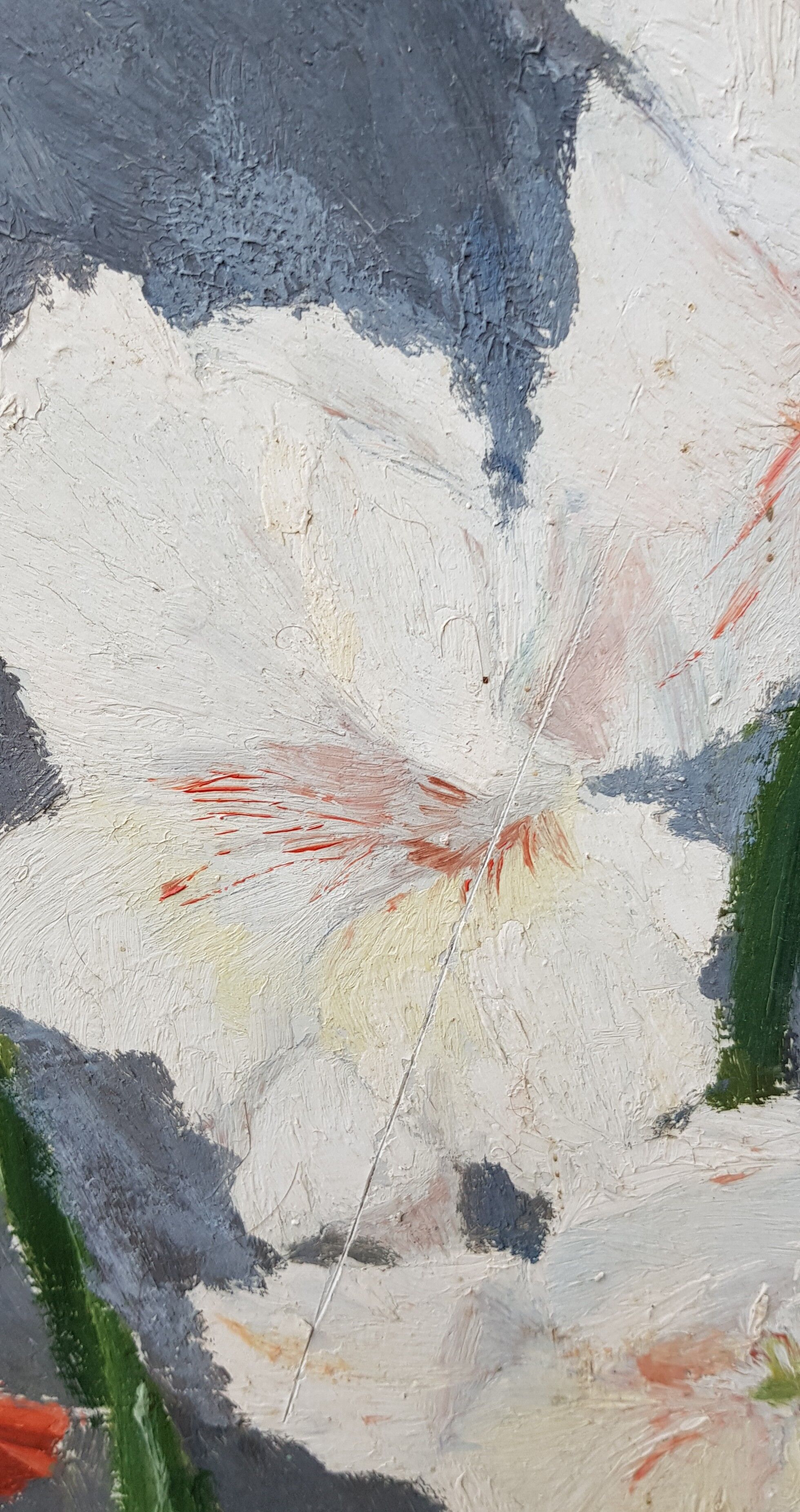 Painting on wood: gladiolus