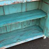 Small blue wooden display case