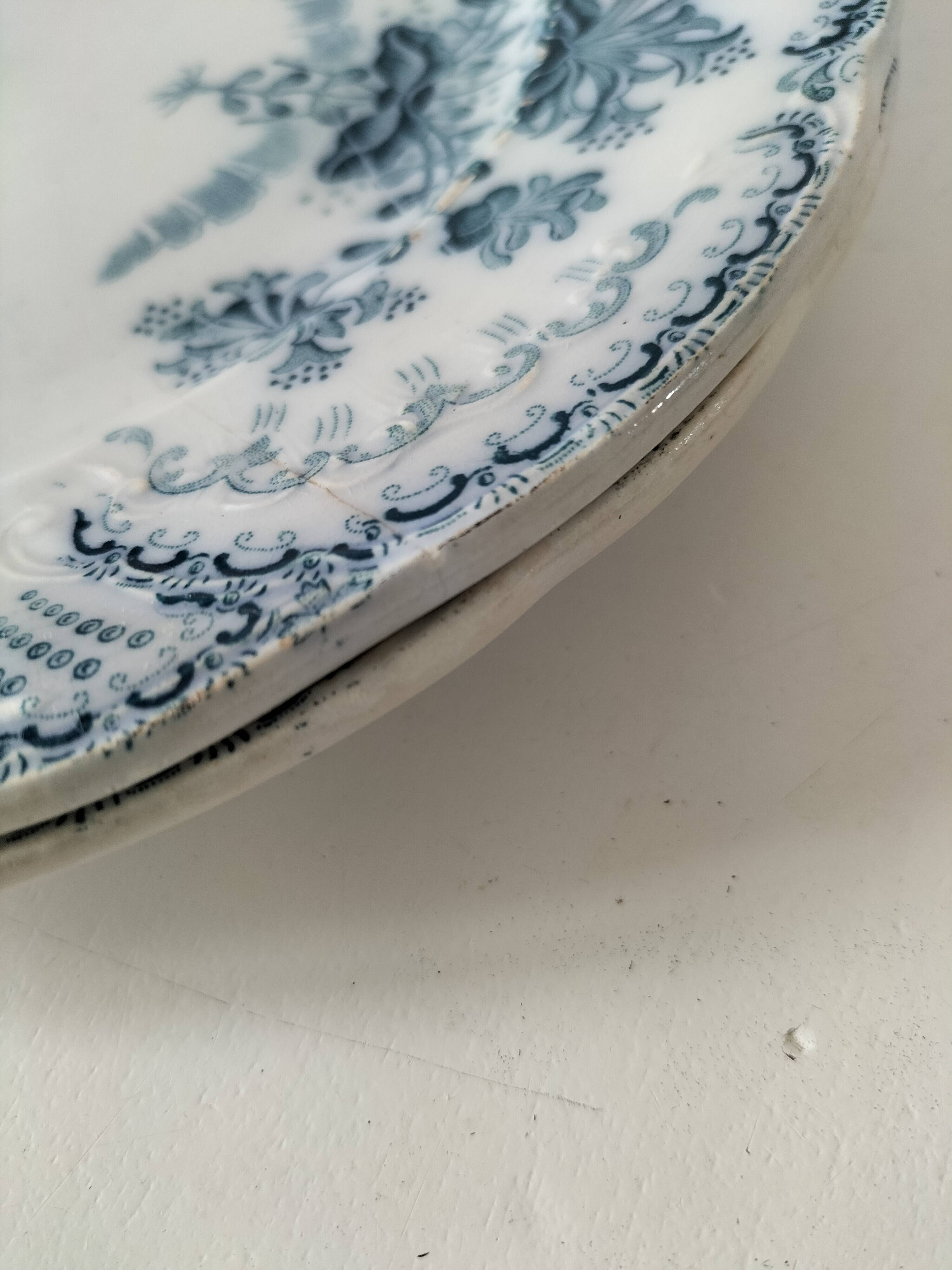Two ironstone plates Saint-Amand Regency model