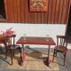 table de bistrot, bois et aluminium