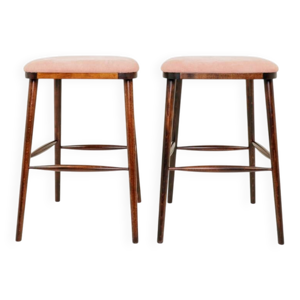 Tabourets de bar rosé - velours