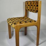 CHAISE BOIS et TISSU années 70