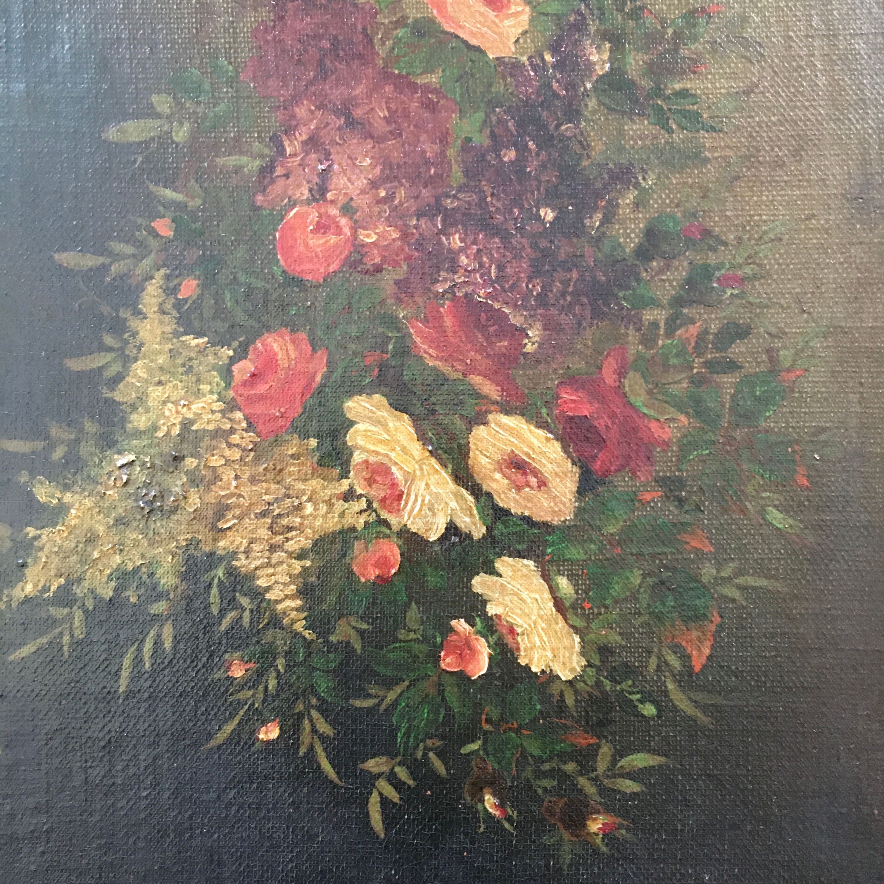 Ancient painting sheaf of flowers