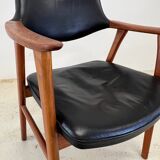 Erik Kierkegaard Teak & Leather Armchair By Hong Møbelfabrik, 1960s