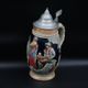 West Germany beer stein mug with lid vintage marzi remy, middle century modern mcm drinkware