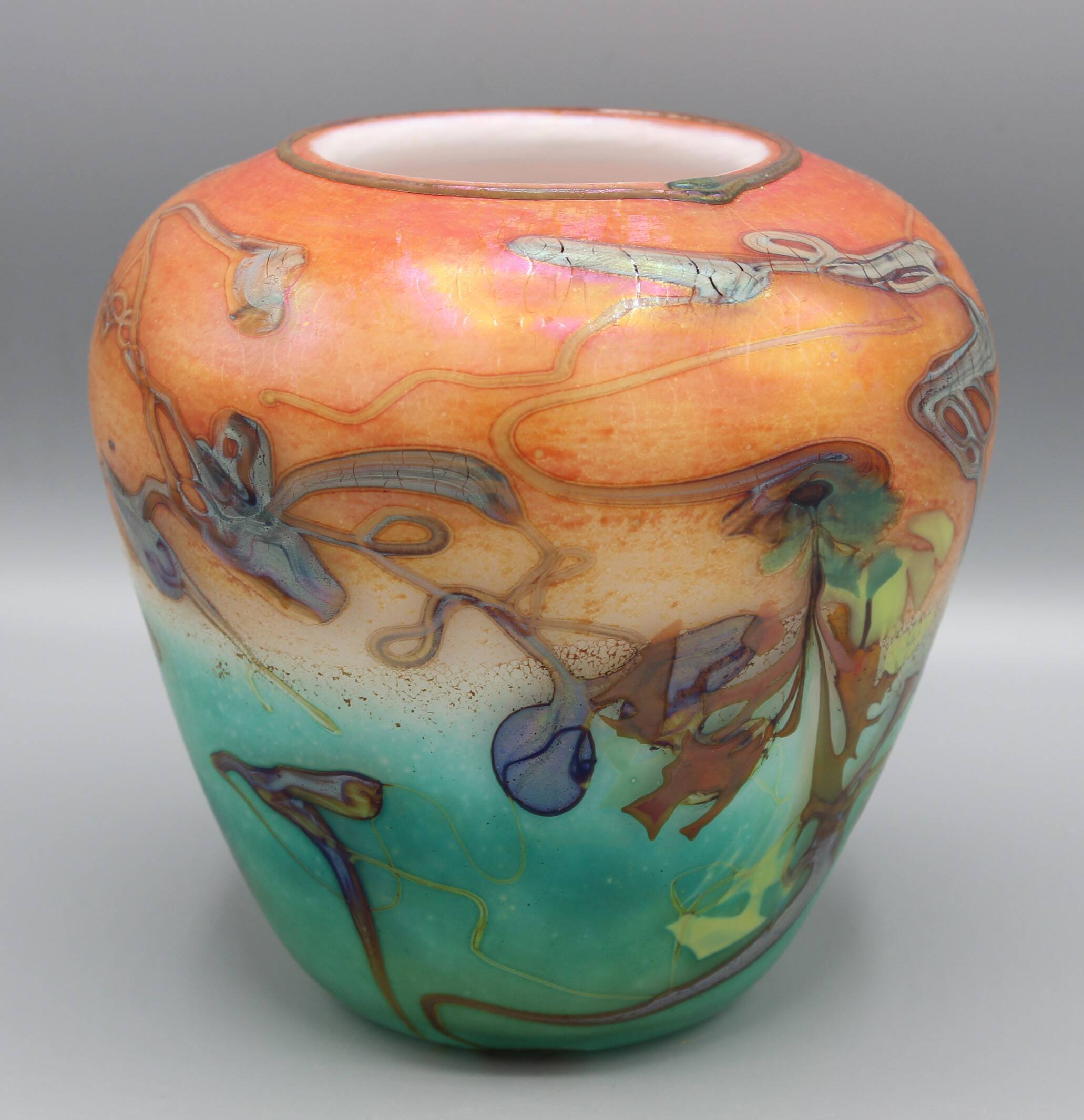 vase en pate verre signe bernard aconito