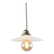 Mid-Century Italian Ceramic and Brass Pendant Lamp