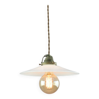 Lampe à Suspension Mid-Century en Céramique et Laiton, Italie