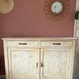 Parisian buffet with white beige patina