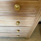 Vintage chest of drawers with oak veneer and gold handles