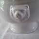 White porcelain soup with lions head