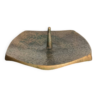 Brutalist bronze candle holder