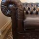 Brown leather 3-seater Chesterfield sofa