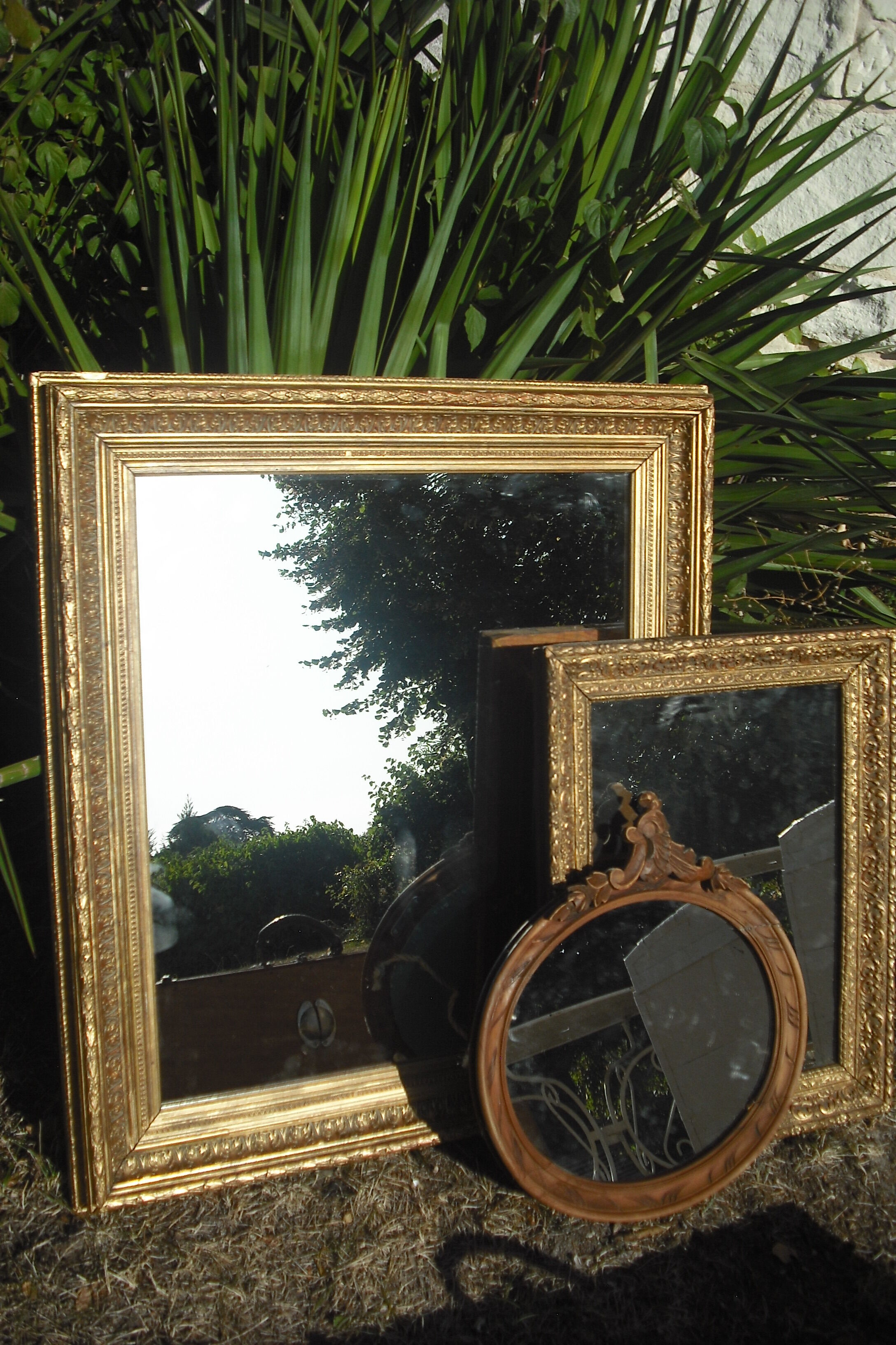 Thick mirror 19th 80x68cm