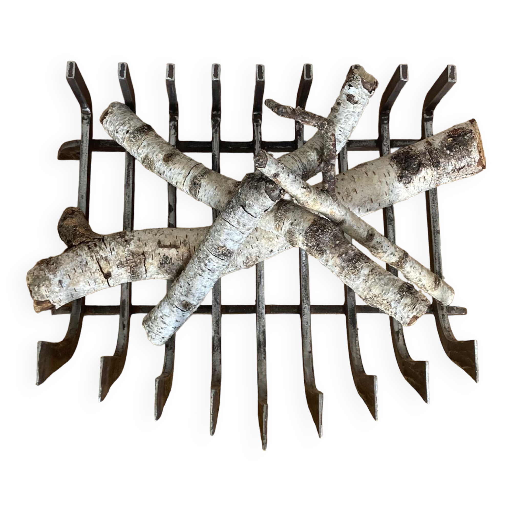 Large 19th century wrought iron log rack