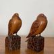 Pair of Art Deco bookend birds in carved wood cubizing 1930