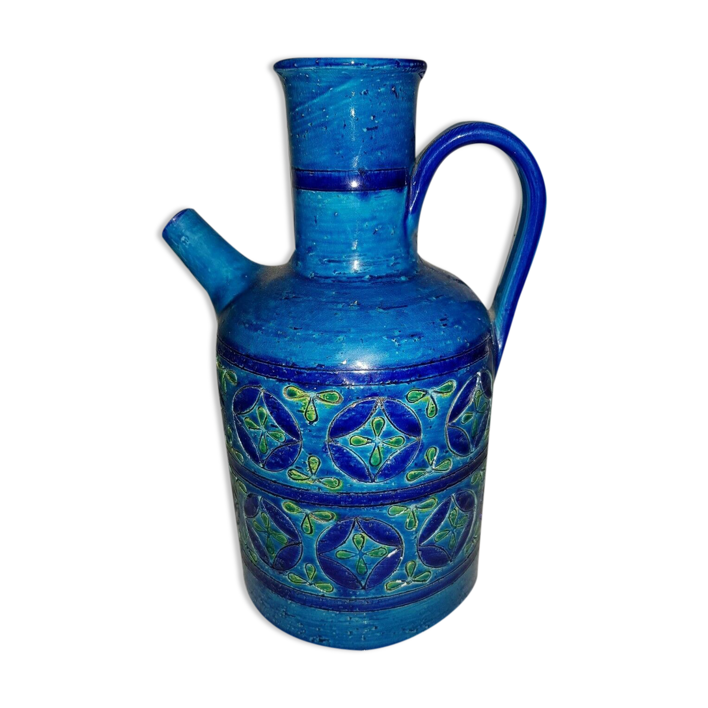 Enamelled sandstone pitcher