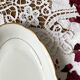 Set of 2 small dishes with gilding, Sologne Lamotte porcelain