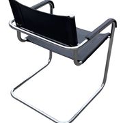 Set of 4 bauhaus cantilever chairs black leather and chrome design 80's