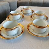 Set of 5 cups with their bowls