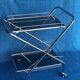 1970 folding server on wheels smoked glass