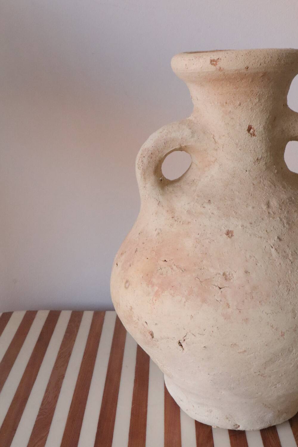 Raw wabi-sabi tamegroute amphora vase