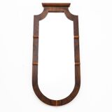 Art Deco walnut wood mirror, Poland, 1930s.