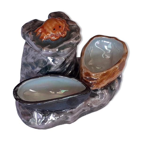 Salerons en porcelaine, thème de la mer
