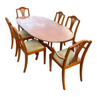 Table et Chaises de Salle à Manger Revival Regency Vintage