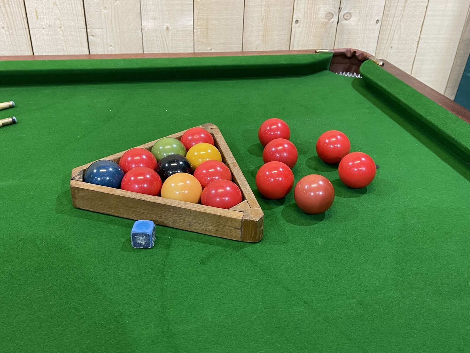 English billiards of the 1950s in mahogany