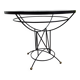 Round dining table "Atomic Age" in wrought iron and glass – 1950s/60s