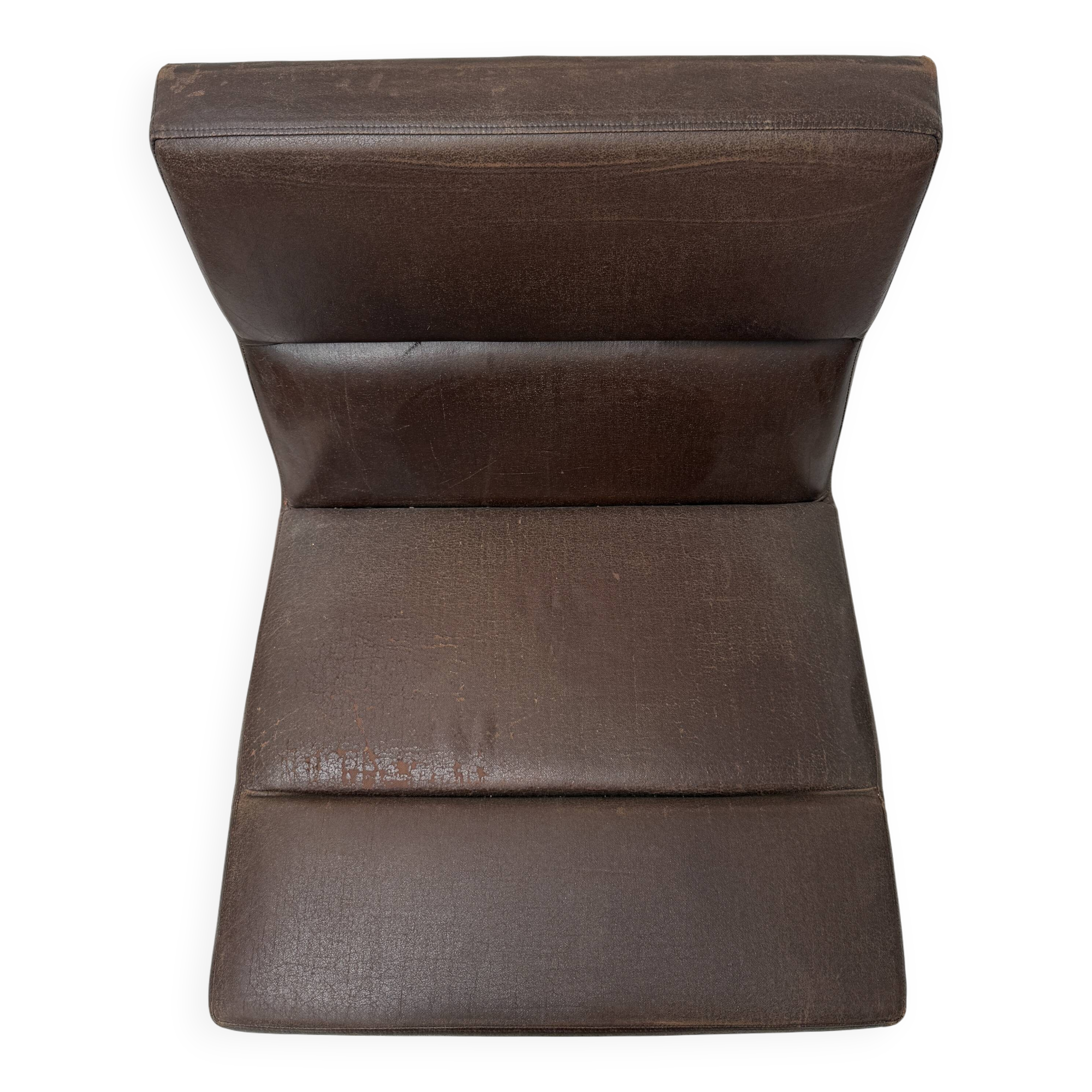 Fauteuil 70’s Skaï marron
