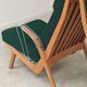 Paire de fauteuils ULUV bois et tissu vert bouclette