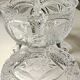 Bonbonnière, drageoir en cristal de bohème, décor de motifs floraux dépolis, pointe de diamant