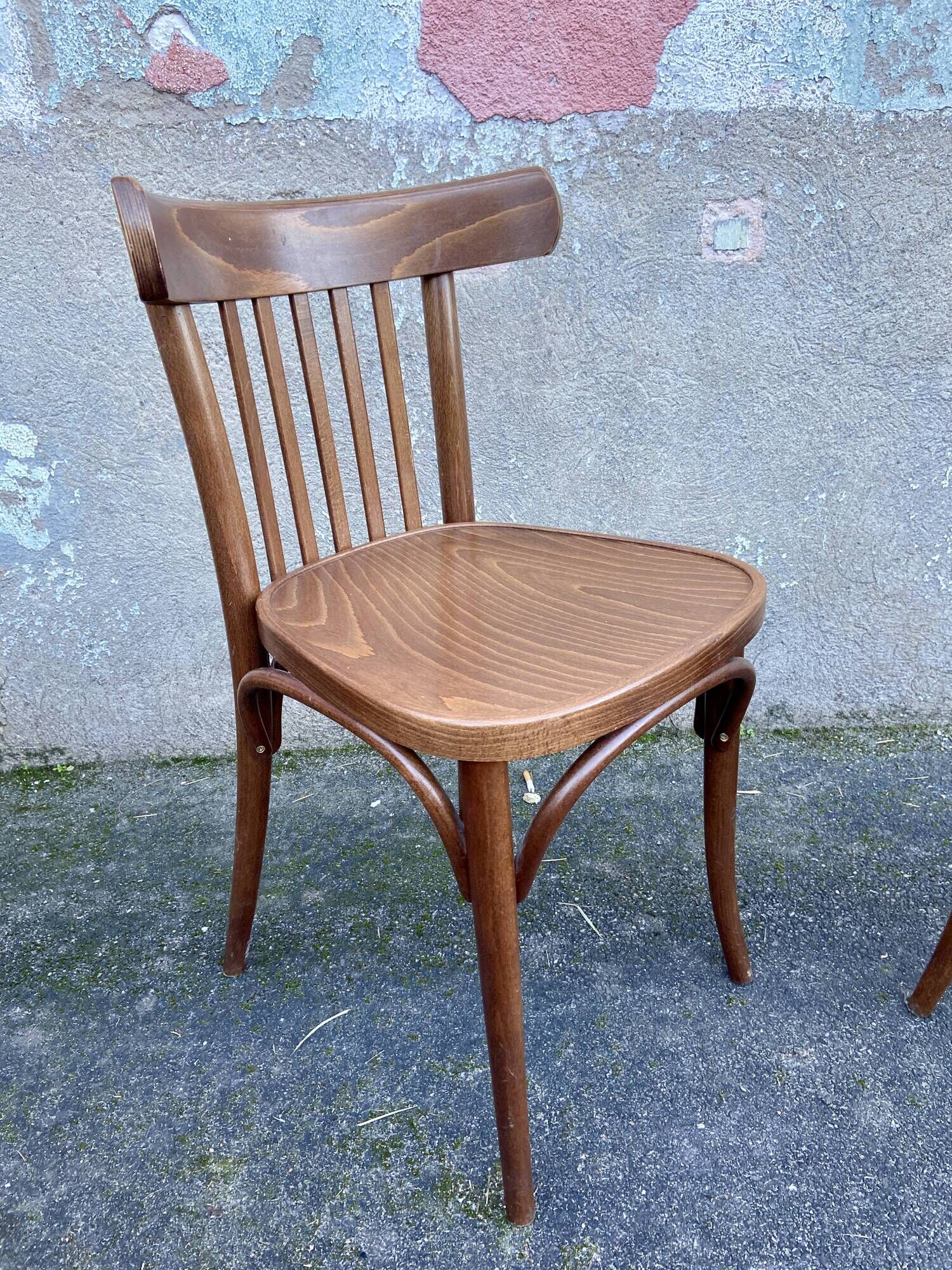 Lot de 6 chaises viennoise bois courbé 1970