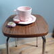chrome Formica stool, brown seat 60s / Vintage