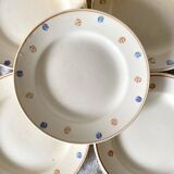 Assiettes plates  anciennes  à pois Sarreguemines