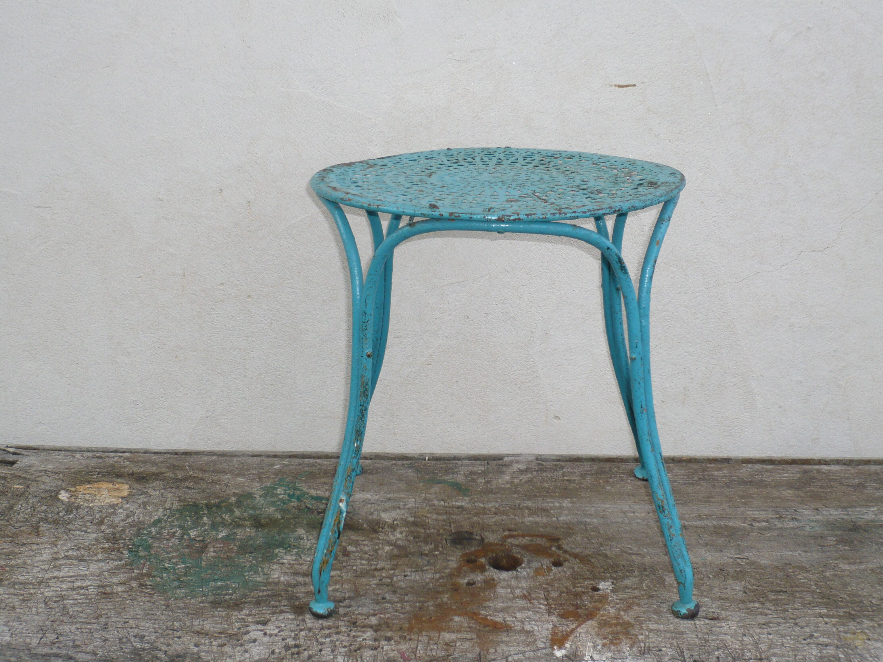 Wrought iron garden stool