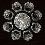 Vintage Ice Murano Chandelier by AV Mazzega, Italy, 1970s