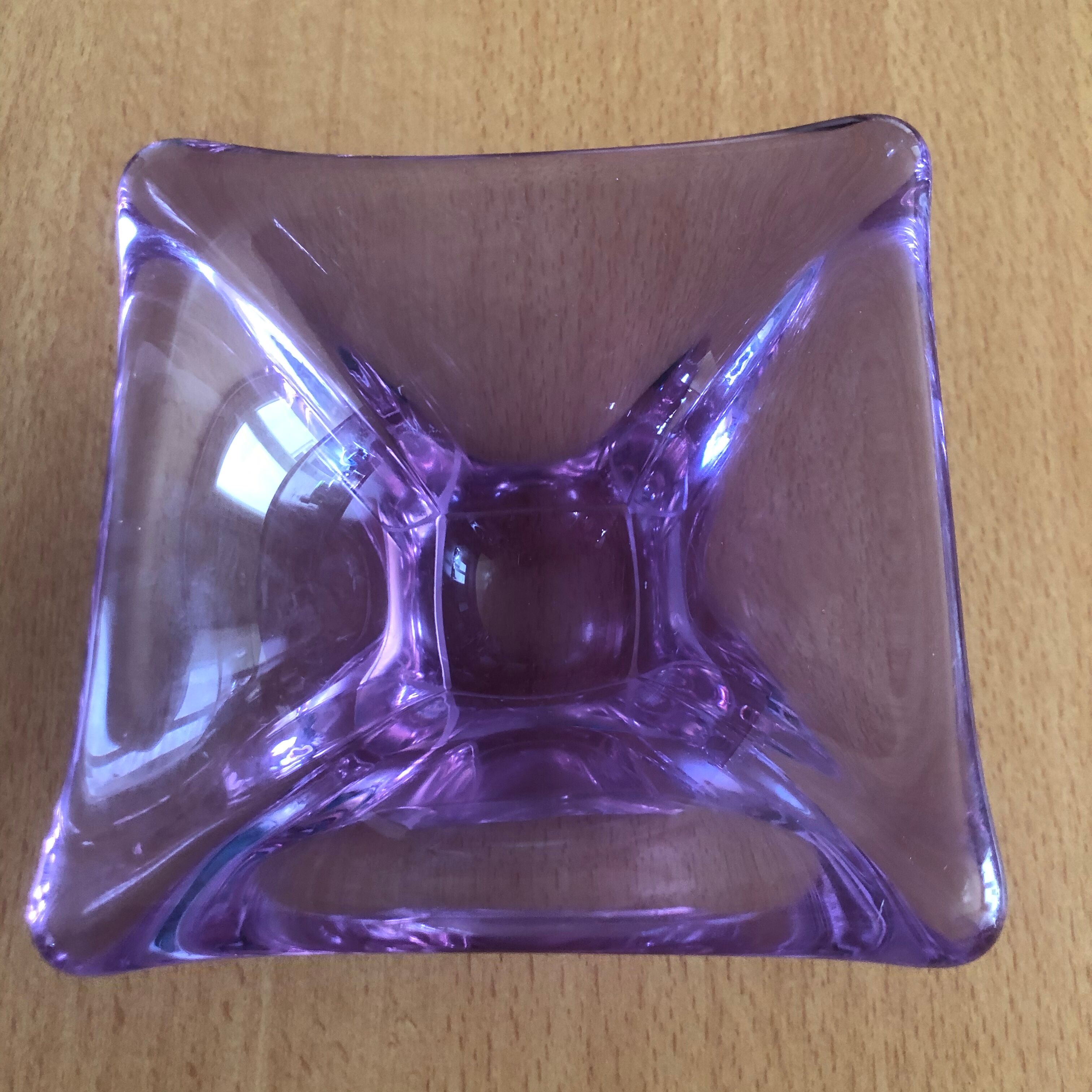 Empty purple crystal pocket