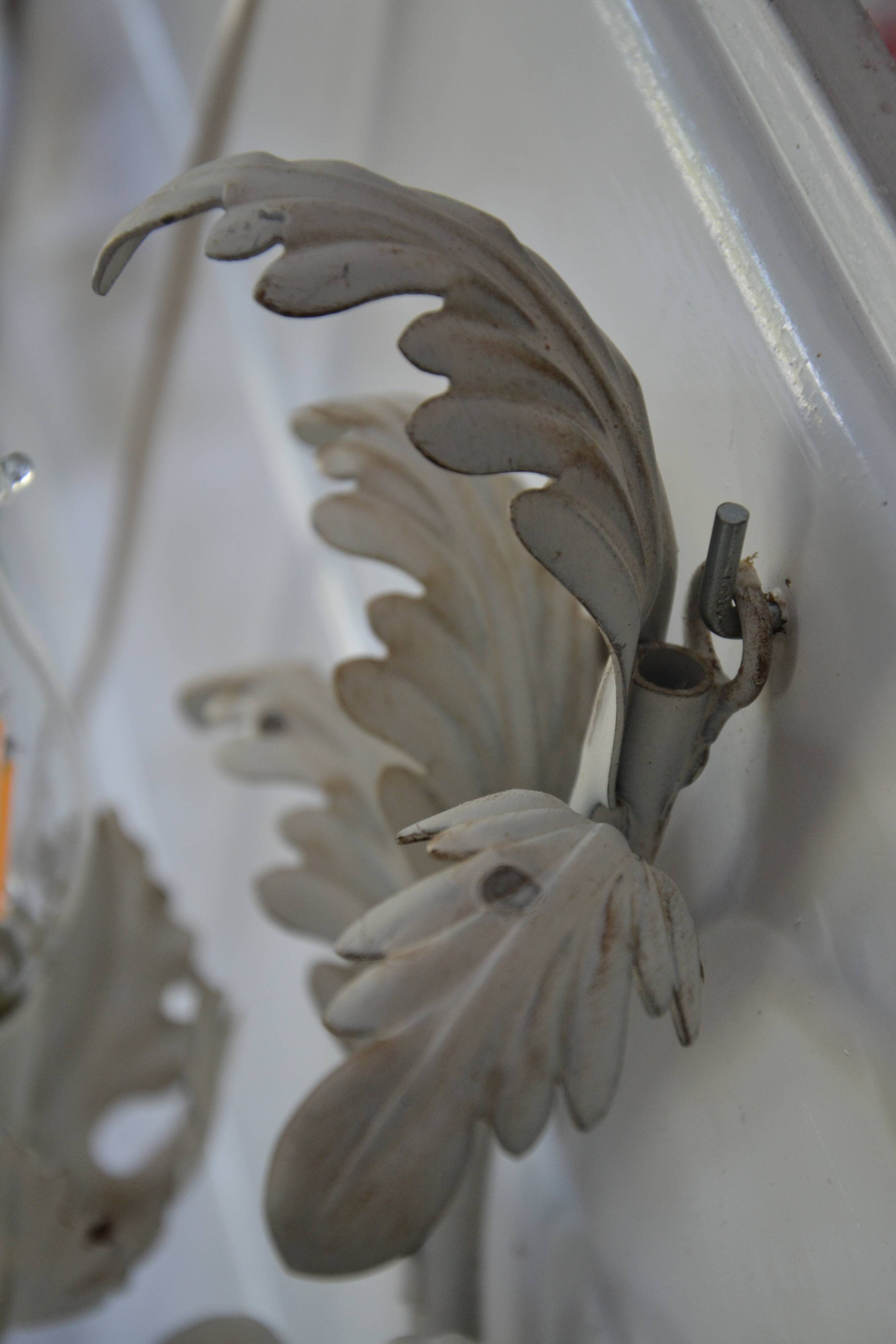 2 Florentine metal leaf wall lights