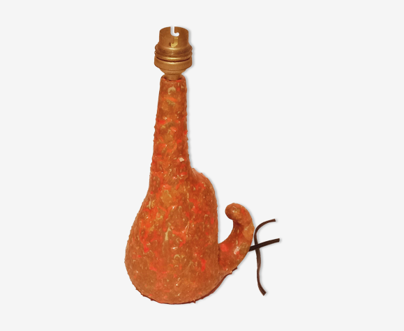 Pied de lampe en céramique orange