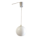 White opaline globe pendant light - mid-20th century