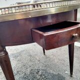 Table basse bouillotte plateau marbre style louis xvi ancienne